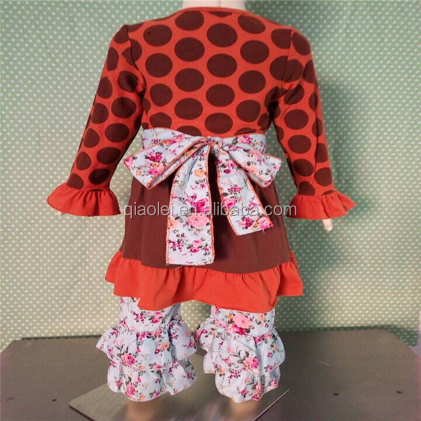 卸売ファッションドレスロングスリーブ2016綿の花の女の子のドレス仕入れ・メーカー・工場