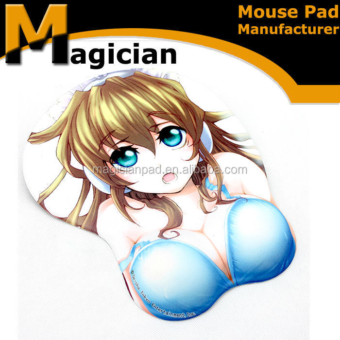 3d anime soft gel pretty sex girl breast mouse pad