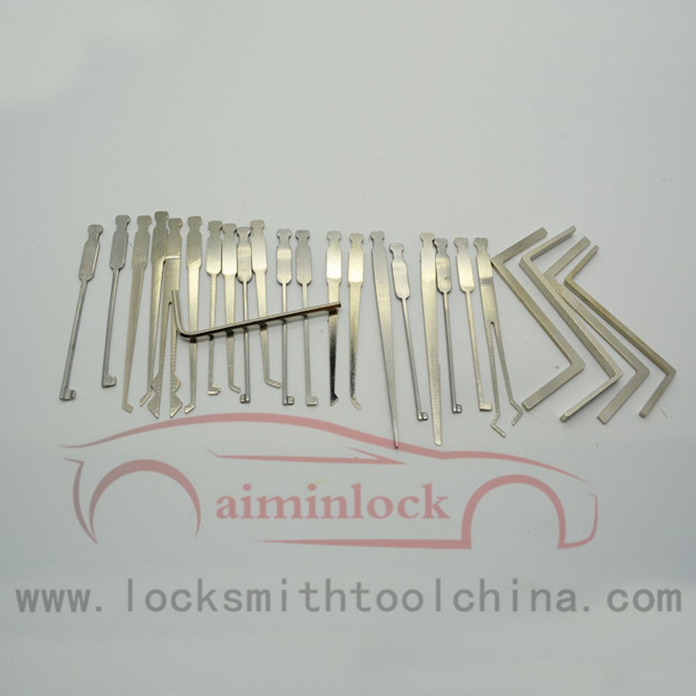 High Quality Stainless Steel Car Lock Pick Set With LED Light AML020161