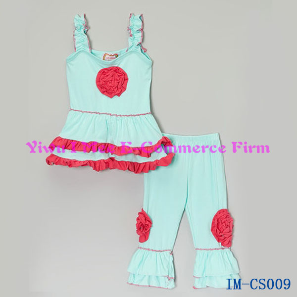 赤ん坊の綿のブティック卸売衣類セット最新の幼児の女の子のストライプ付き黒チュニックフリルパンツim-cs003衣装セット仕入れ・メーカー・工場