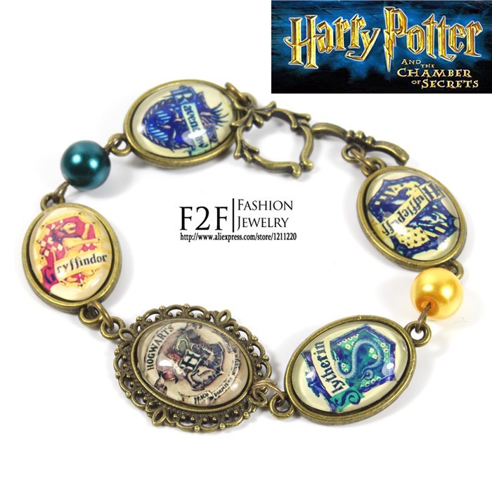 Harry Potter Hogwarts School, Gryffindor, Slytherin, Ravenclaw, Hufflepuff Bracelet Movies Jewelry (8)