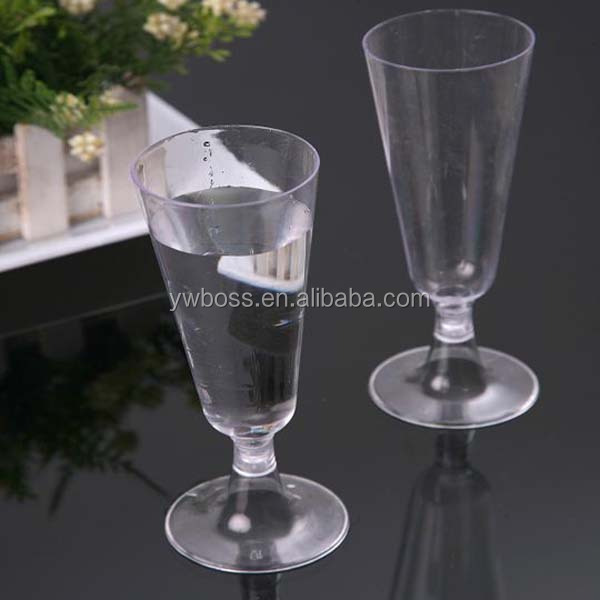 clear and colored disposable plastic colored champagne flute