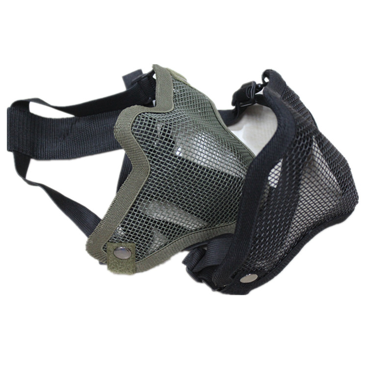 炭素鋼のストライクスタイルエアガンメッシュマスクで顔半分調節可能で、 弾性ベルトストラップ仕入れ・メーカー・工場