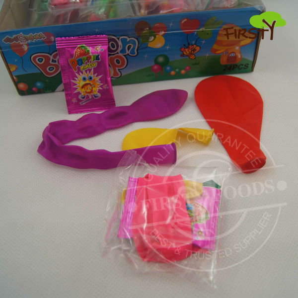 Balloon with poping candy