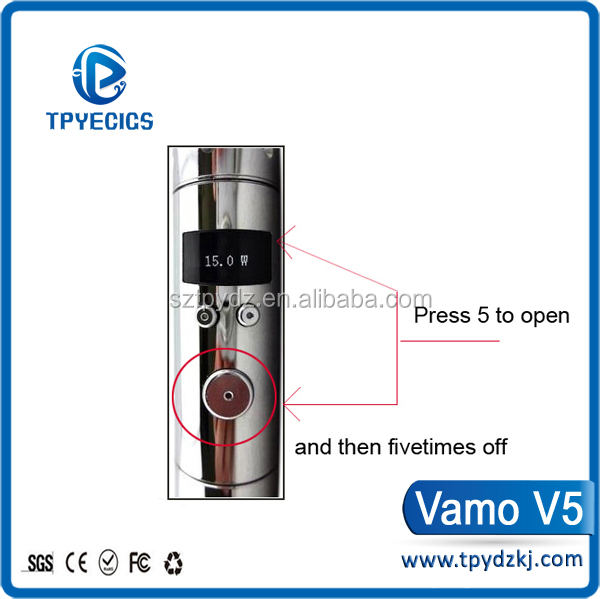 2014 New Product Variable Voltage/Wattage E Cigar mod Vamo V5