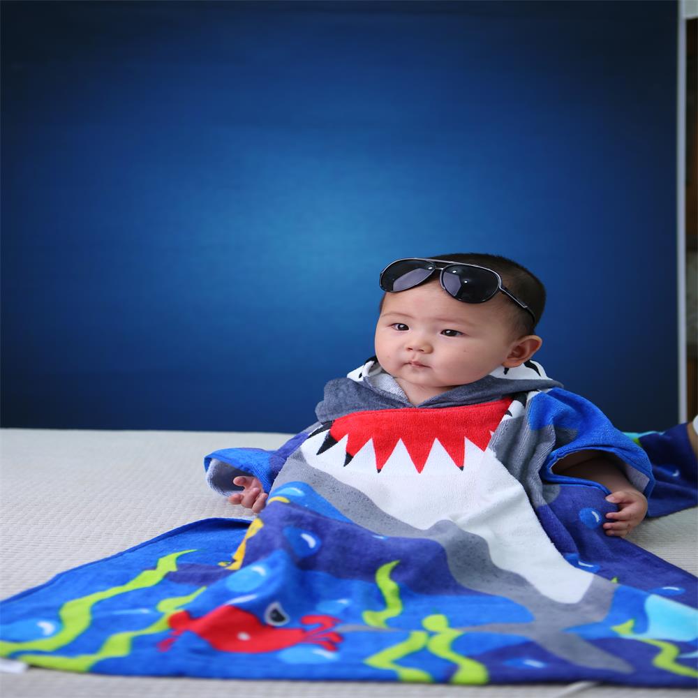 カスタム印刷されたオーガニックコットンの子供のフード付きタオル仕入れ・メーカー・工場