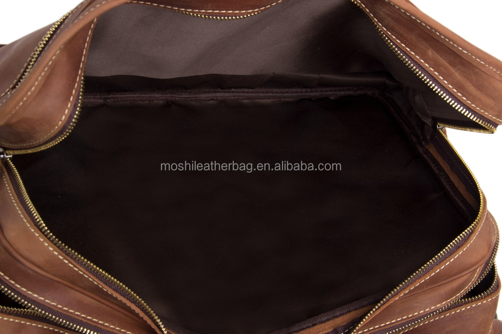 ユニークなデザインdz11ヴィンテージ茶色の革靴の革の荷物のバッグ整理ポケットフィット16'' とラップトップ仕入れ・メーカー・工場