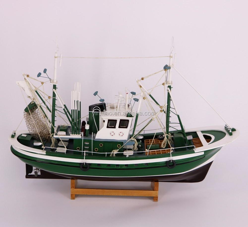 Buy Wooden Fishing Boat Model, 41x13x36cm, Red/black, Replic Fishing Ship  Vessel Model With Flags, Nautical Table Decor from Zhejiang Yinmao Import &  Export Co., Ltd., China