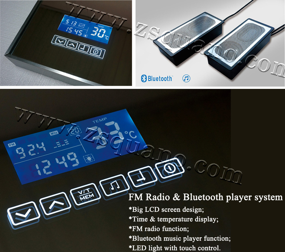 スマートmp3ledライト付きのバスルームの鏡とブルートゥース仕入れ・メーカー・工場