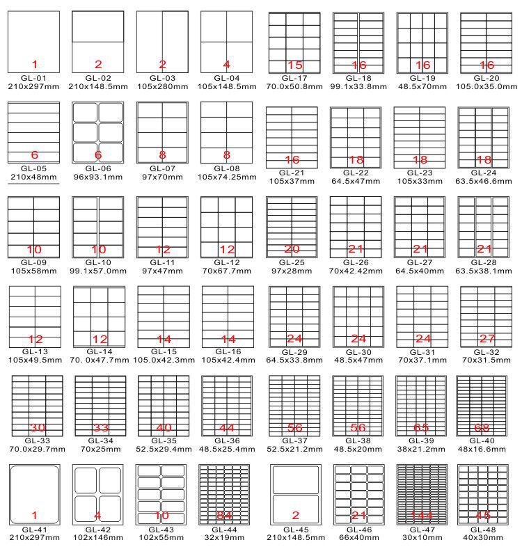 factory direct self-adhesive paper a4 label