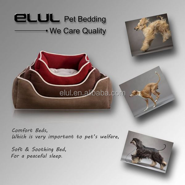 楕円形の葉の印刷布整形外科cuddlerクッション付き犬のベッド問屋・仕入れ・卸・卸売り