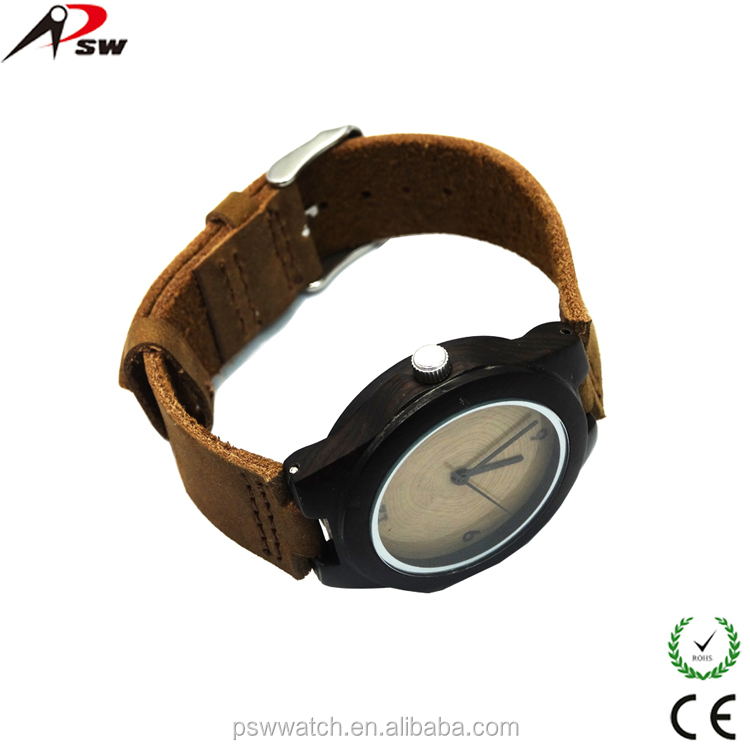 natural character handmade unique sandal Enoby leather wooden watch men wood watch wholesale
