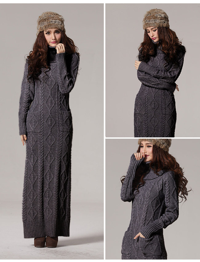 knit sweater with maxi collar