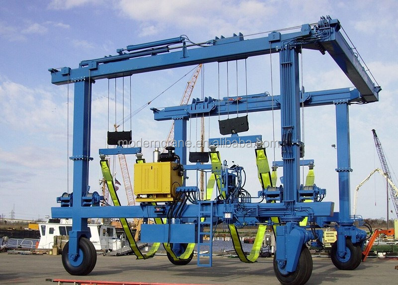 fully hydraulic rubber gantry crane rubber tyre boat lifting