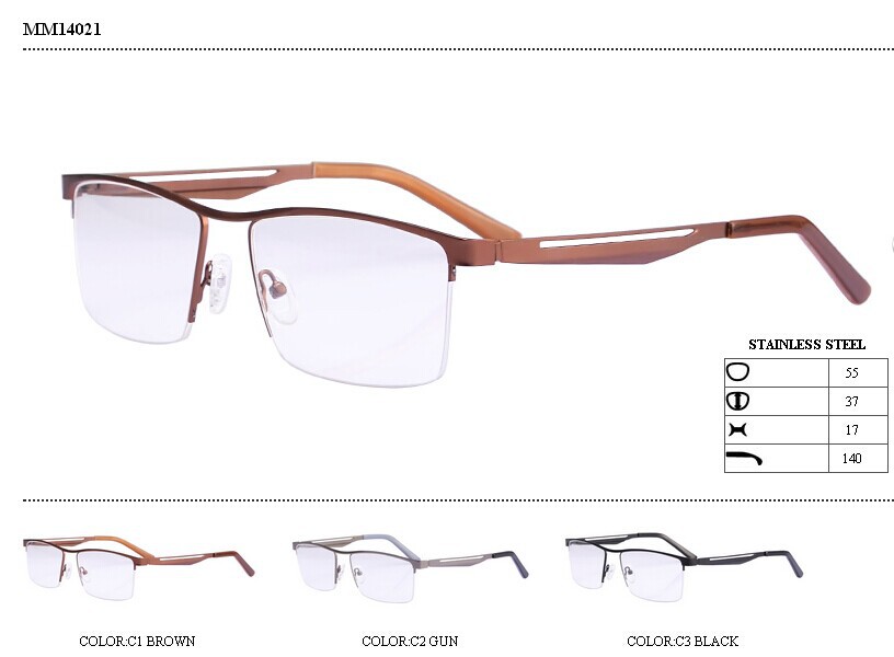 金属ハーフリムは素敵なテンプルデザイン眼鏡光学フレームの製造問屋・仕入れ・卸・卸売り