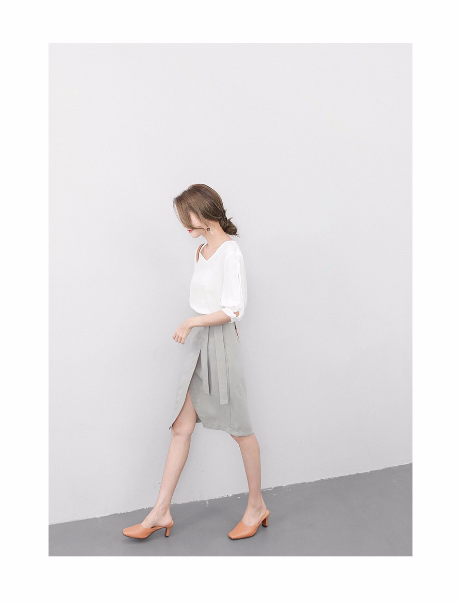 女性のvネックスリットオープンバットウィングスリーブルーズはブラウスシフォンシャツファッションデザインodm oemサプライヤー工場guagnzhou仕入れ・メーカー・工場