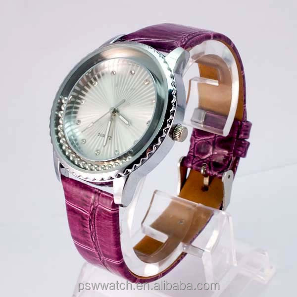 pearl beads stones Japan quartz custom leather watch ladies