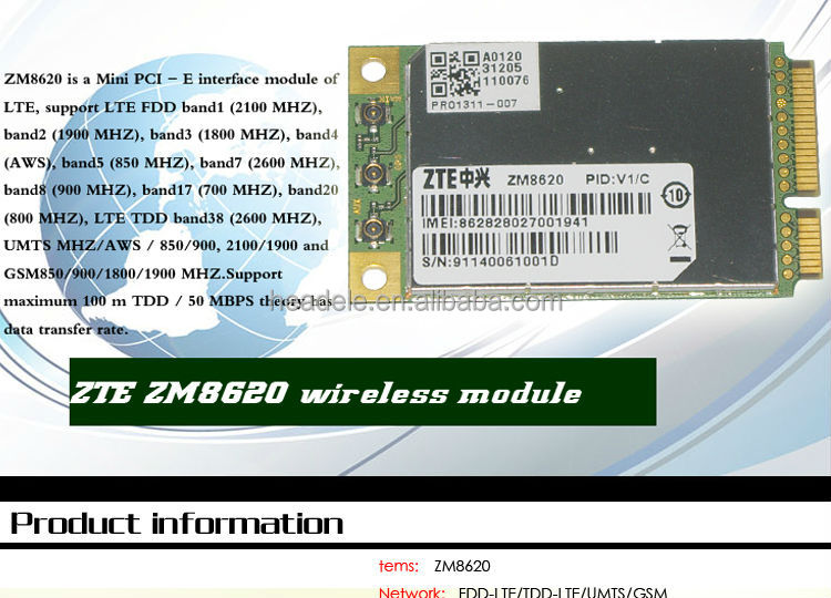 Zteワイヤレスlteモジュールzm86204gfdd-lte/tdd-lte/umts/gsm仕入れ・メーカー・工場