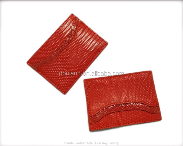 Source High quality exotic genuine lizard skin leather card holder wallet  on m.