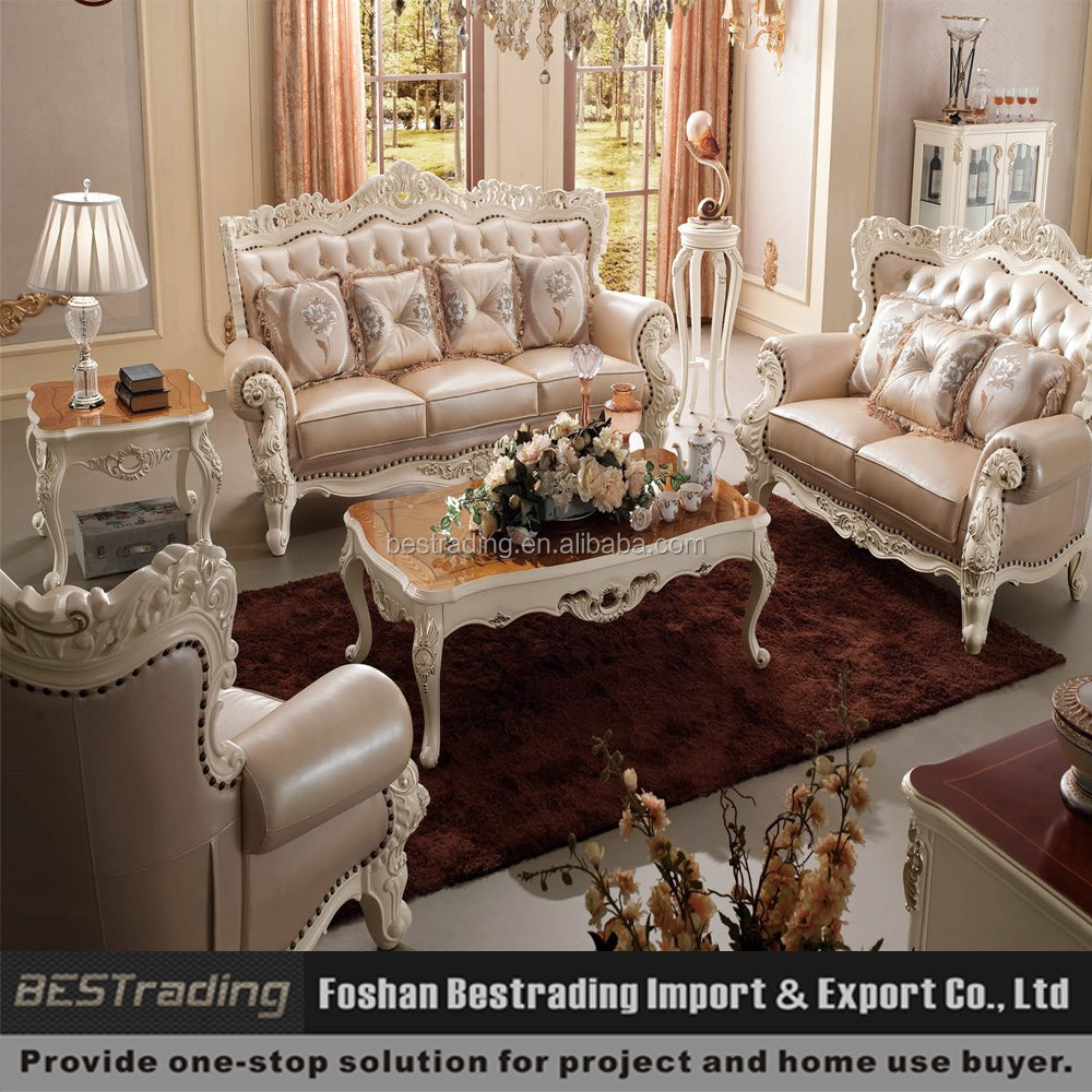 Witte leren bank, klassieke franse antieke bank, luxe sofa set met ... Kleine slaapkamers waarvan bed
