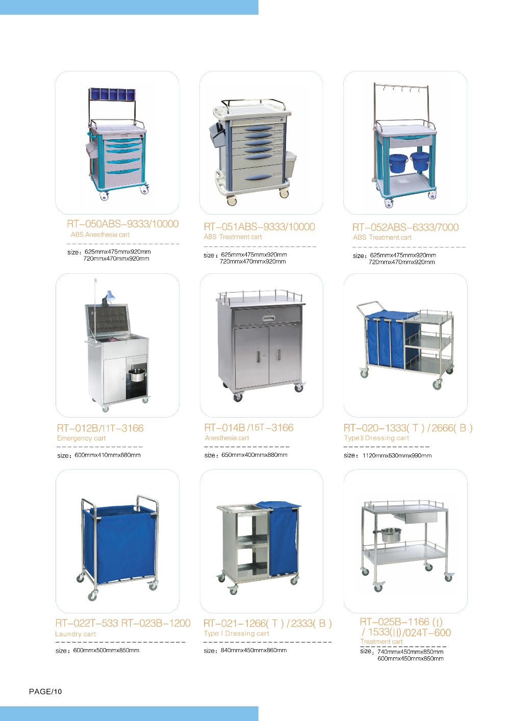 stainless steel hospital trolley