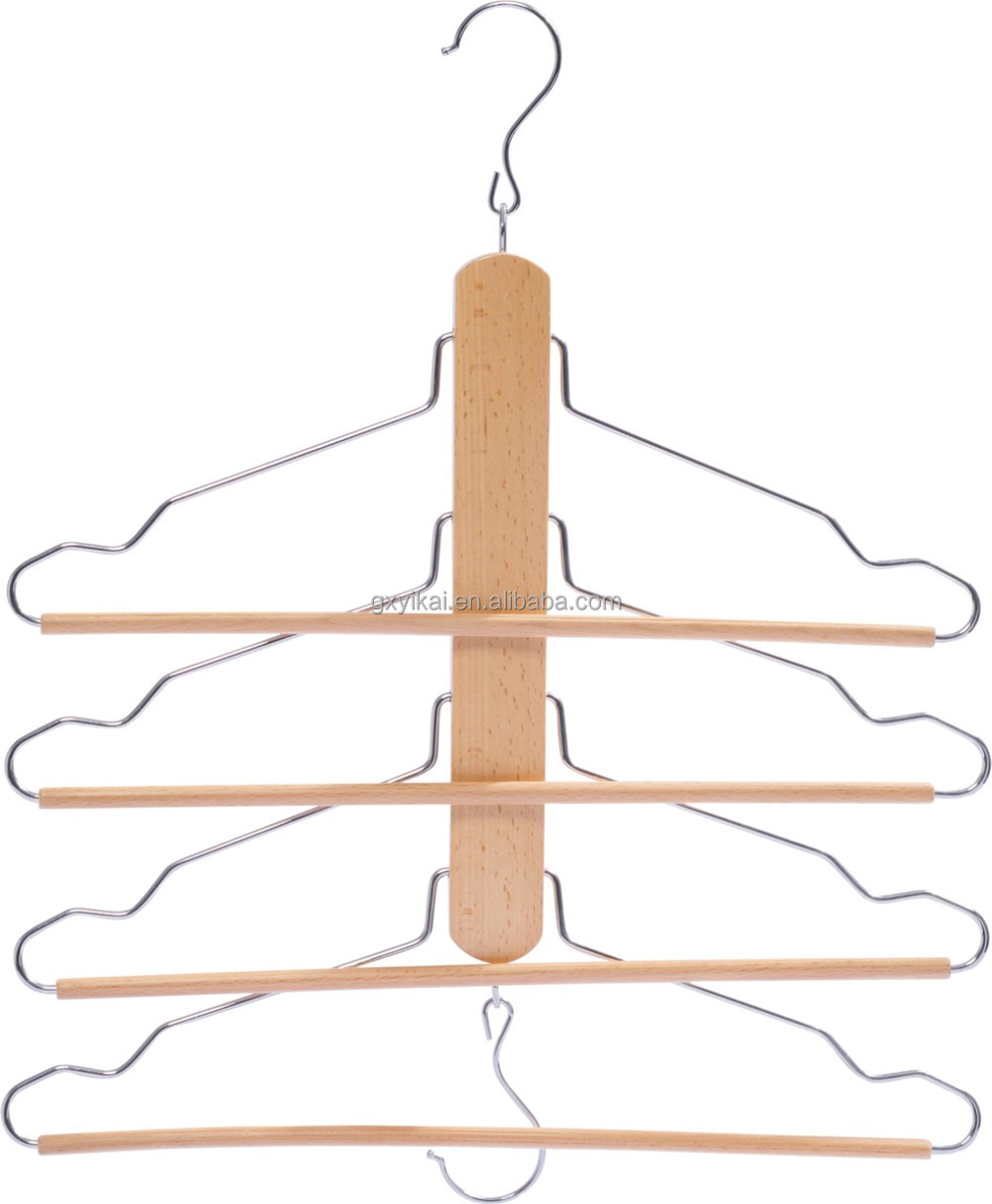 WHS-40116-space saving wooden shirt hanger with 4 tiers of trousers.jpg