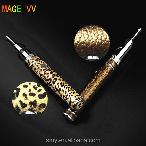 Best vaporizer mechanical mod Mage vv mech vape mod from 3.7v to 6v with real leather cover special for richman