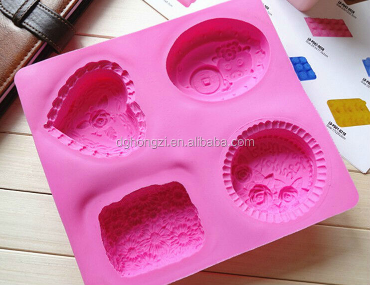 Mini Four Cup Cakes Decorations Silicone Mould