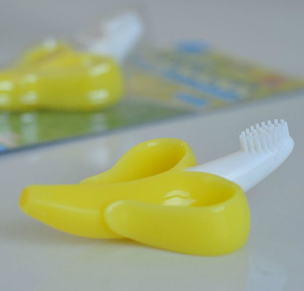 2014年teethers、 バナナの形のシリコン赤ちゃんの歯ブラシ、 子供シリコン歯ブラシ問屋・仕入れ・卸・卸売り