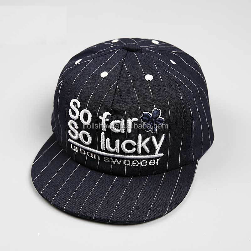 ファッショントレンディところとてもラッキー3d刺繍ストライプキッズ野球帽子仕入れ・メーカー・工場