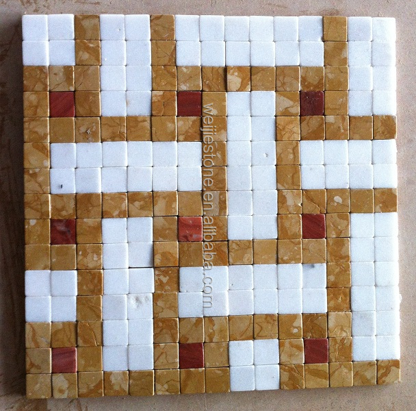 New Design Mixed Color Marble Mosaic Decoration Ceramic Floor Tile Hs