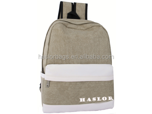 Haslor Hotselling Fashion Custom Casual Canvas Backpack Bag In School
