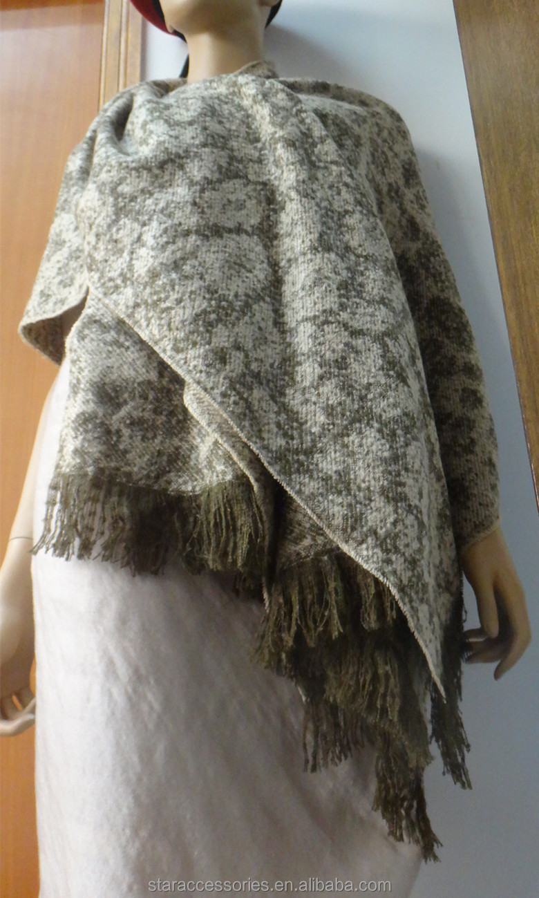 卸し売り女性のファッショナブルなアクリルブークレ毛糸大きい豹織スカーフ問屋・仕入れ・卸・卸売り
