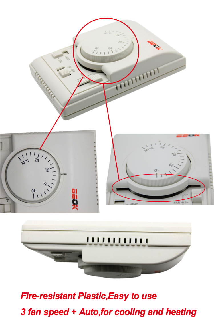 Mechanical Fan Coil Thermostat,HVAC System Room Thermostat;Central Air