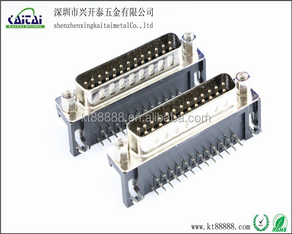 Dサブ右- 角度のスリム型pcb25ピンメスコネクタ仕入れ・メーカー・工場