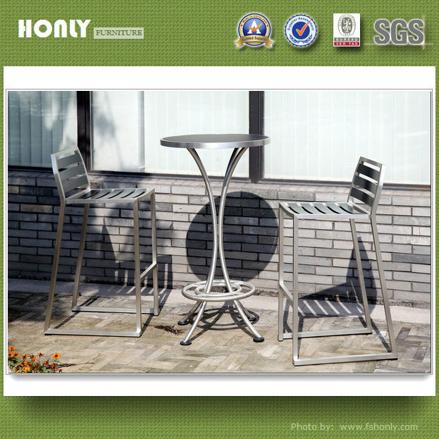 Outdoor high quality wood bar sets aluminium frame bar set furniture