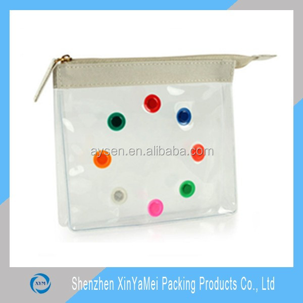 wholesale clear vinyl pvc zipper cosmetic bags