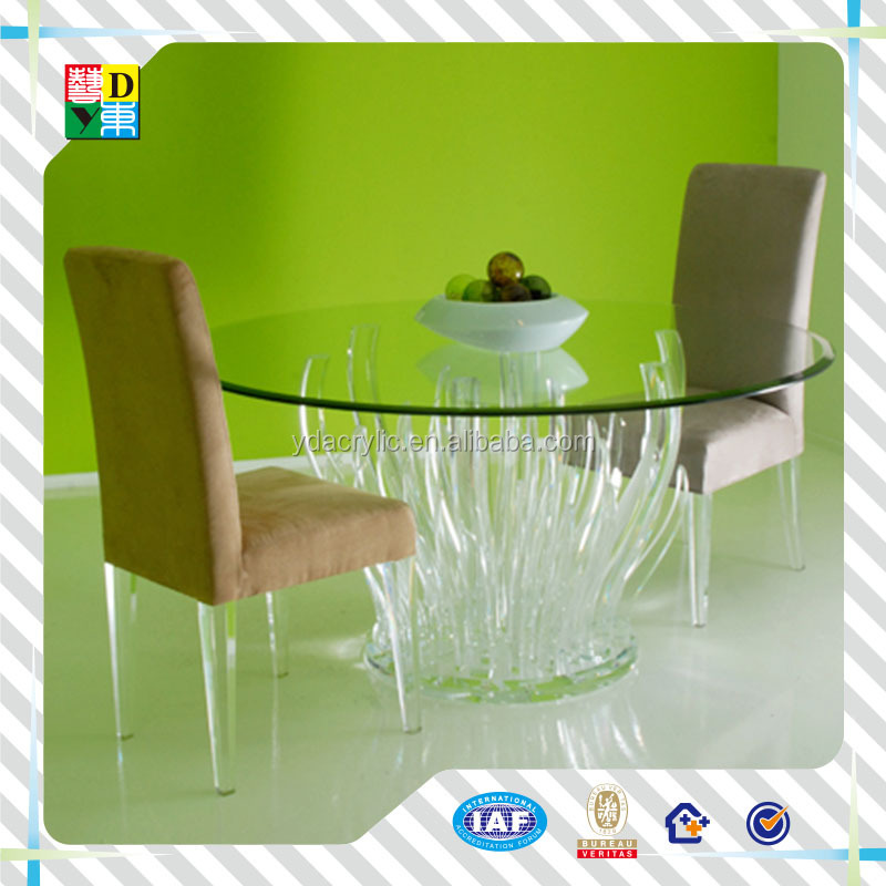 Elegante acrÃlico 6 plazas mesa redonda de comedor y sillas para ...