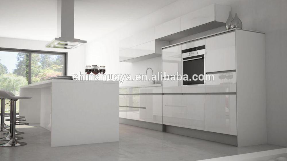 Estilo moderno de alto brillo lacado mueble cocina puerta de ...