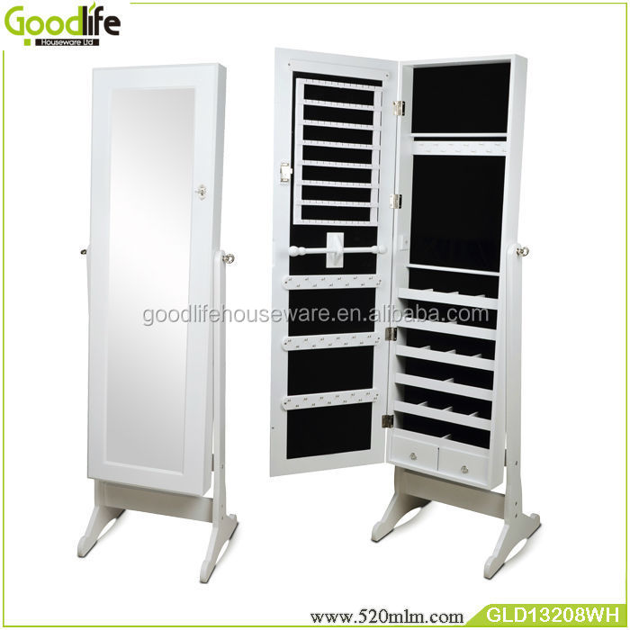 GLD13208Wooden Mirrored Jewelry cabinet