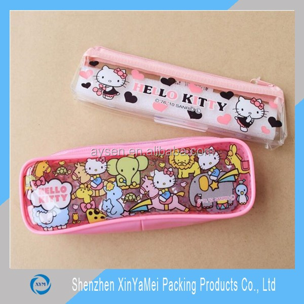 2015 alibaba fashion colored pvc pencil bag, waterproof color frosted pvc pencil case