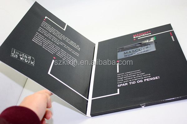lcdビデオパンフレットa4サイズの用紙にビデオの名刺、 の光沢のある仕上げ問屋・仕入れ・卸・卸売り