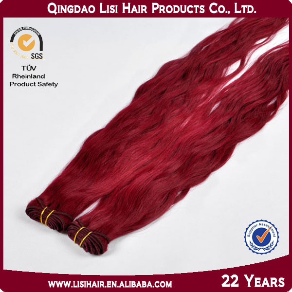 Virgin Remy Full Cuticle Tangle and Shedding Free Red Wine Hair Weave
