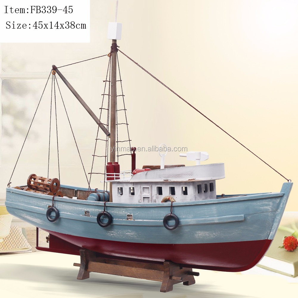 fishing boat model, 45x14x38cm, wooden fish