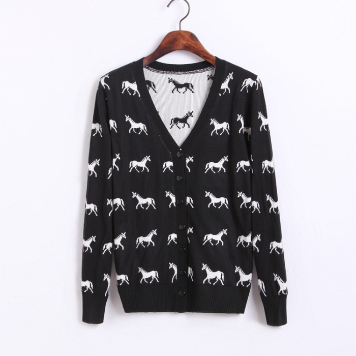 Black Horse Printing Sweater