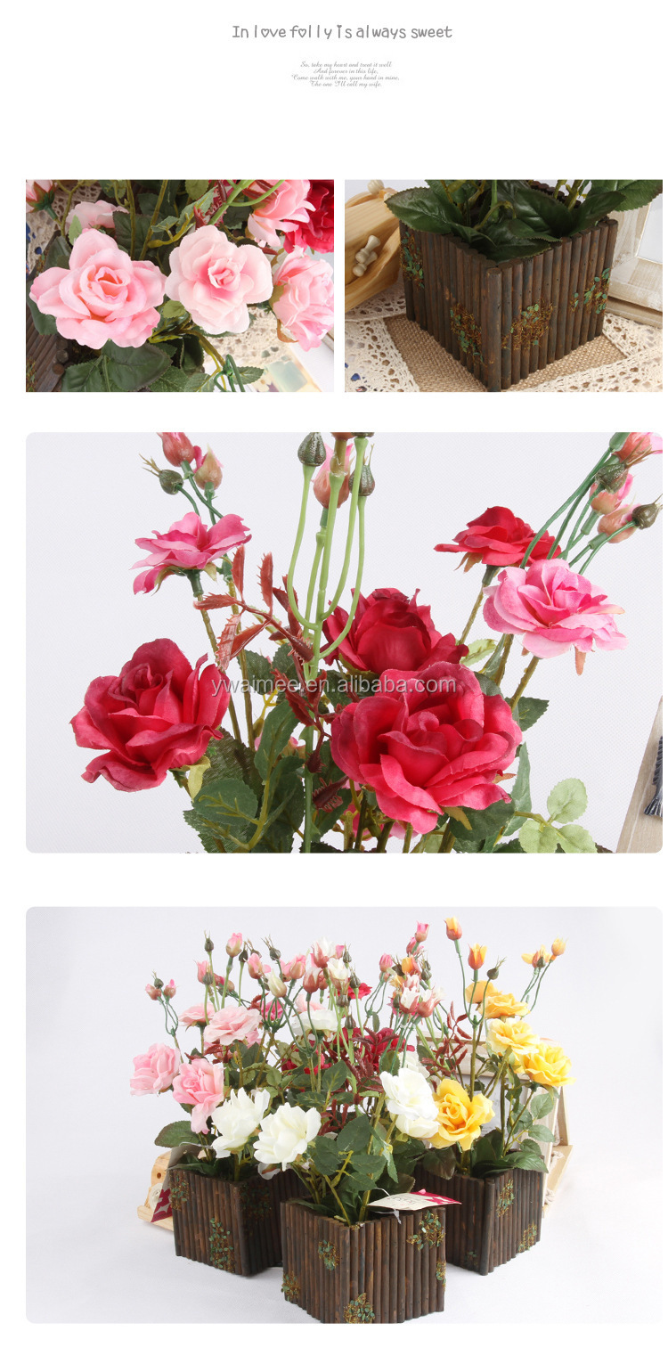 義烏エイミーを供給する人工的なバラの花盆栽( am- jt08)仕入れ・メーカー・工場