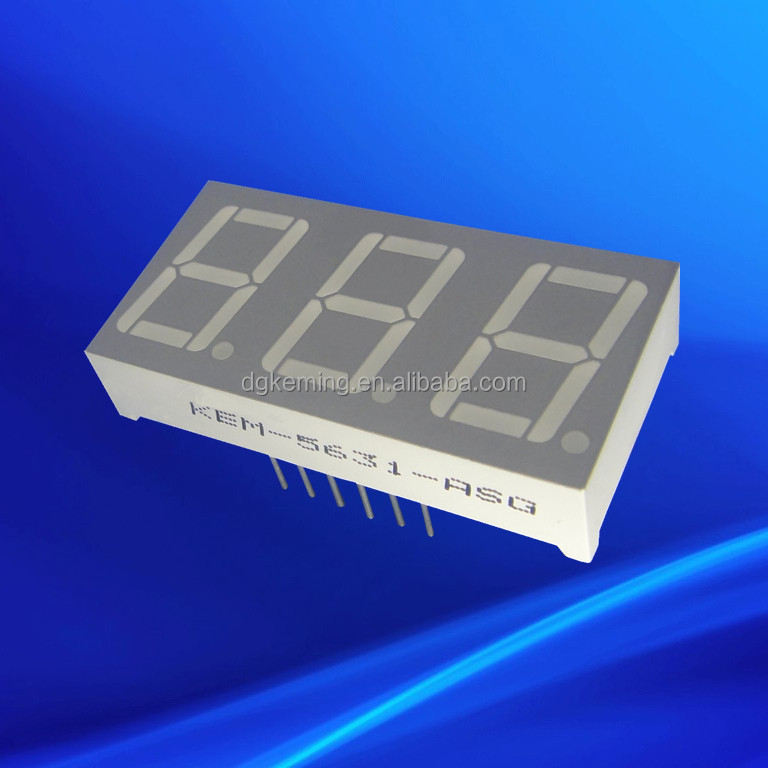 Through hole display 7 segment red 0.56 inch 3 digit numeric led display
