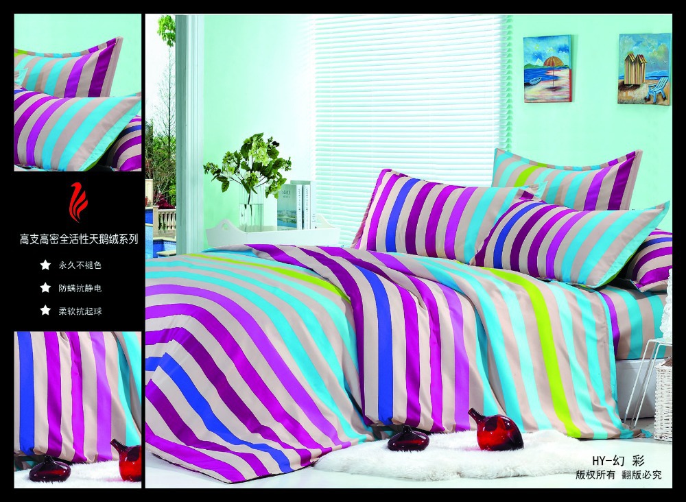 ストリークスタイルの寝具セット80mircofibergsmポリエステル羽毛布団カバーシーツ枕カバー仕入れ・メーカー・工場