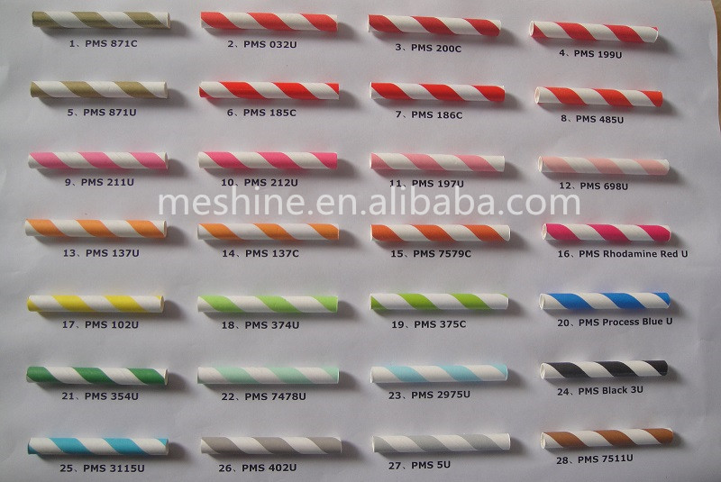 使い捨て熱い販売2014年卸売カラフルな紙のストロー問屋・仕入れ・卸・卸売り