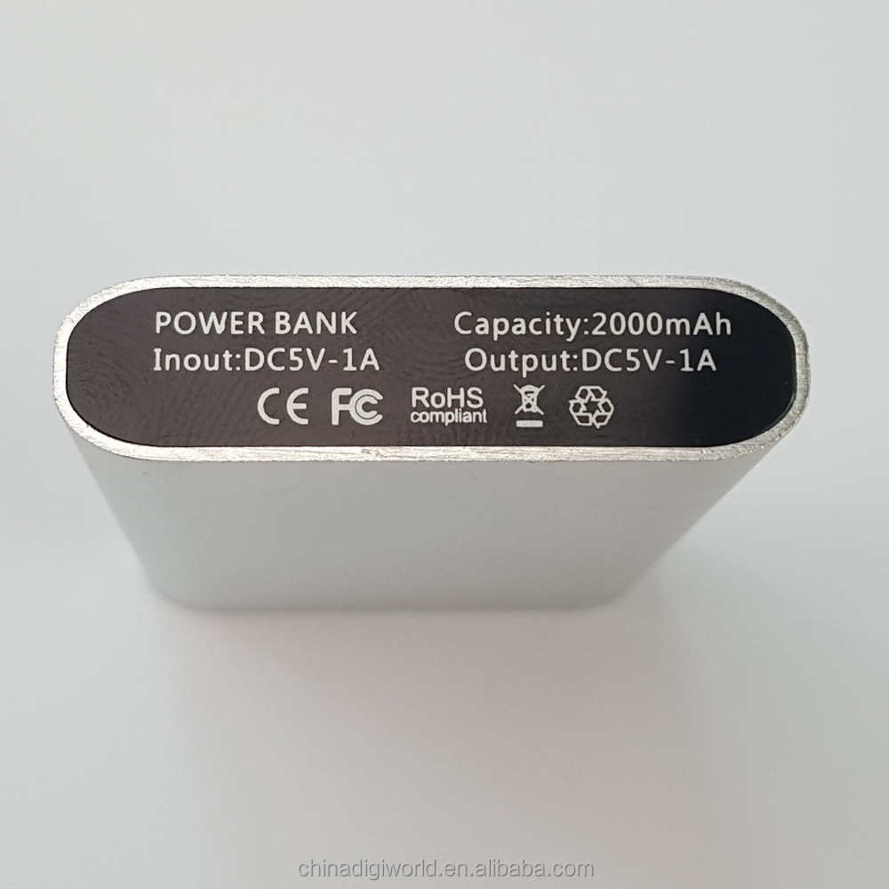 promotional gift power bank 2000mah for mobiles